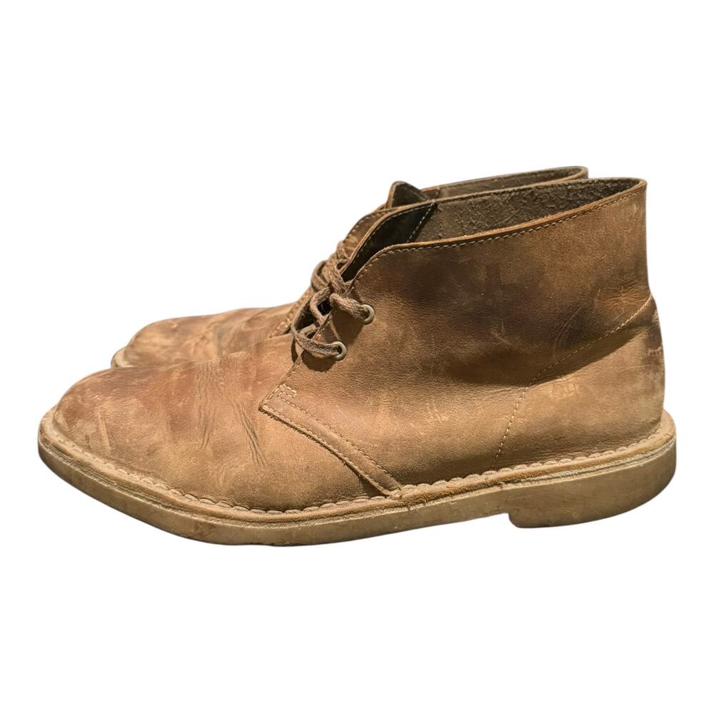 Clarks Men's Bushacre Chukka Desert Ankle Laced Boots Sz 9 M Beeswax Leather - Picture 5 of 9